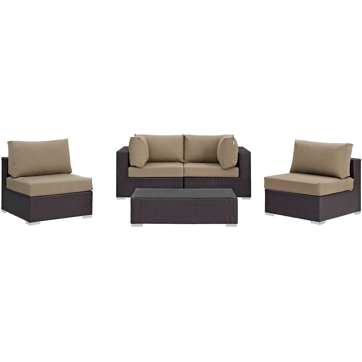 Convene 5 Piece Outdoor Patio Sectional Set by Modway