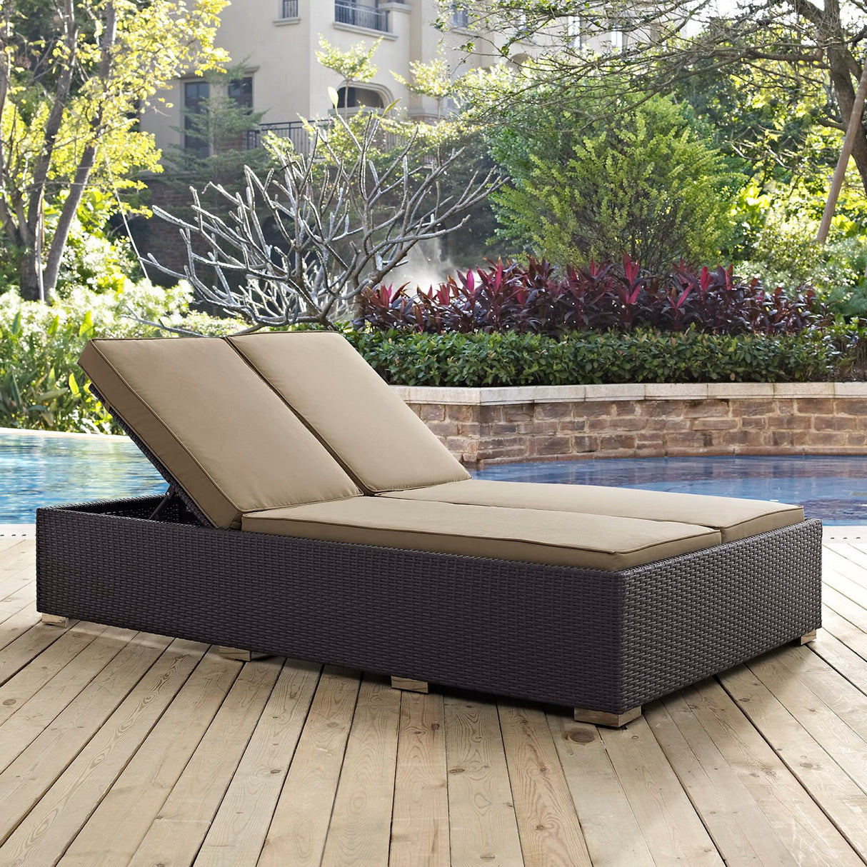 Convene Double Outdoor Patio Chaise by Modway