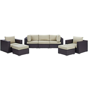 Convene 7 Piece Outdoor Patio Sectional Set by Modway