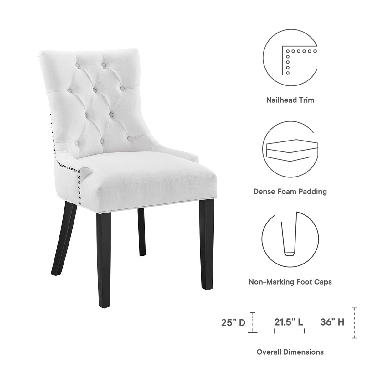 Regent Tufted Fabric Dining Chair by Modway