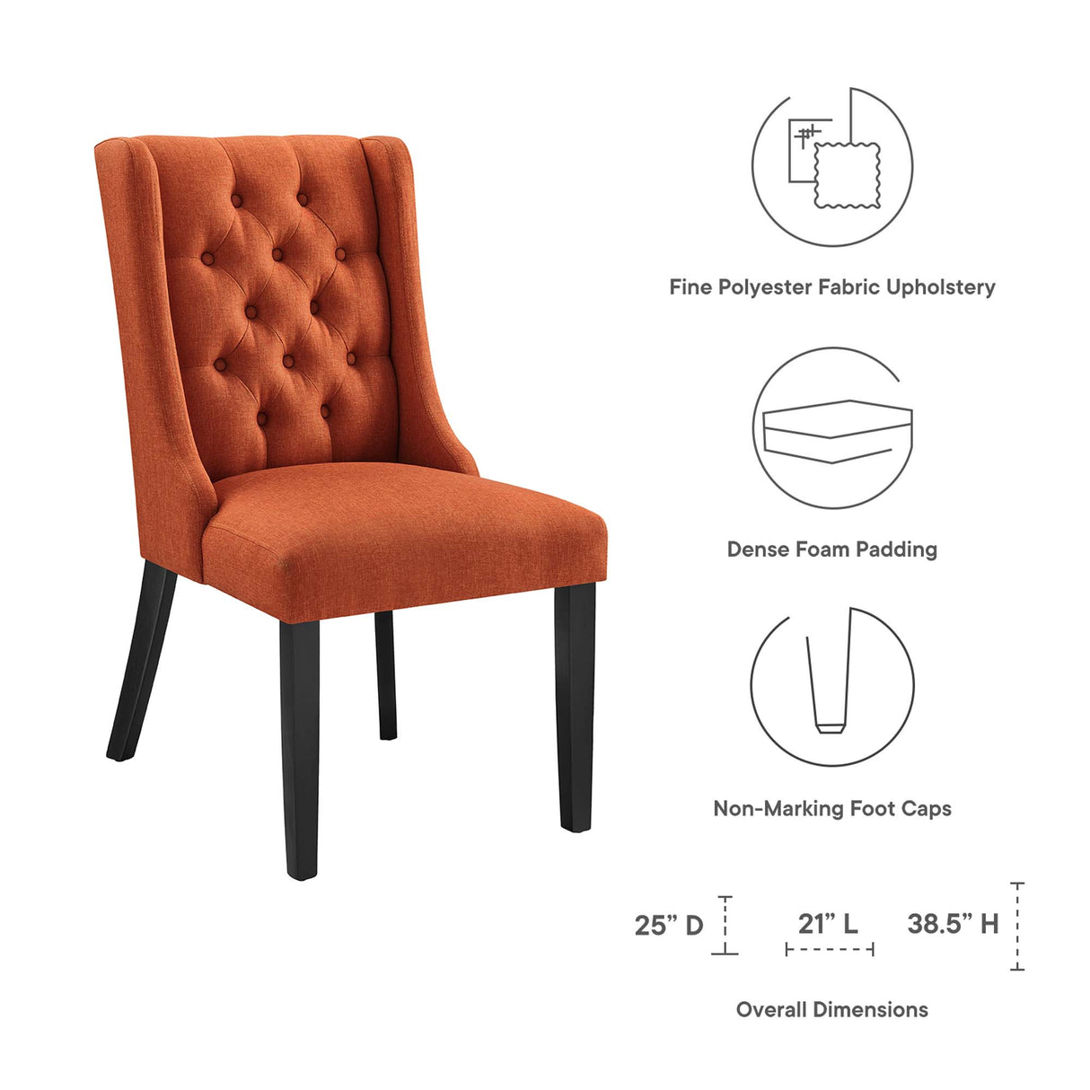 Baronet Button Tufted Fabric Dining Chair by Modway