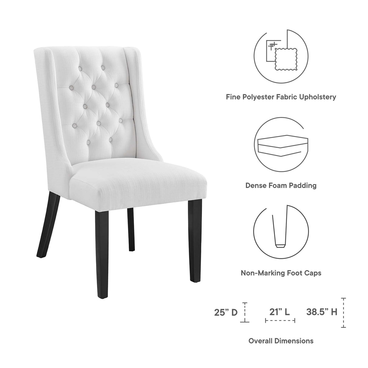 Baronet Button Tufted Fabric Dining Chair by Modway