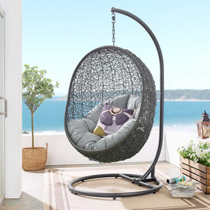 Hide Outdoor Patio Swing Chair With Stand by Modway
