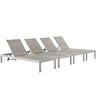 Shore Outdoor Patio Aluminum Chaise Set of 4 by Modway