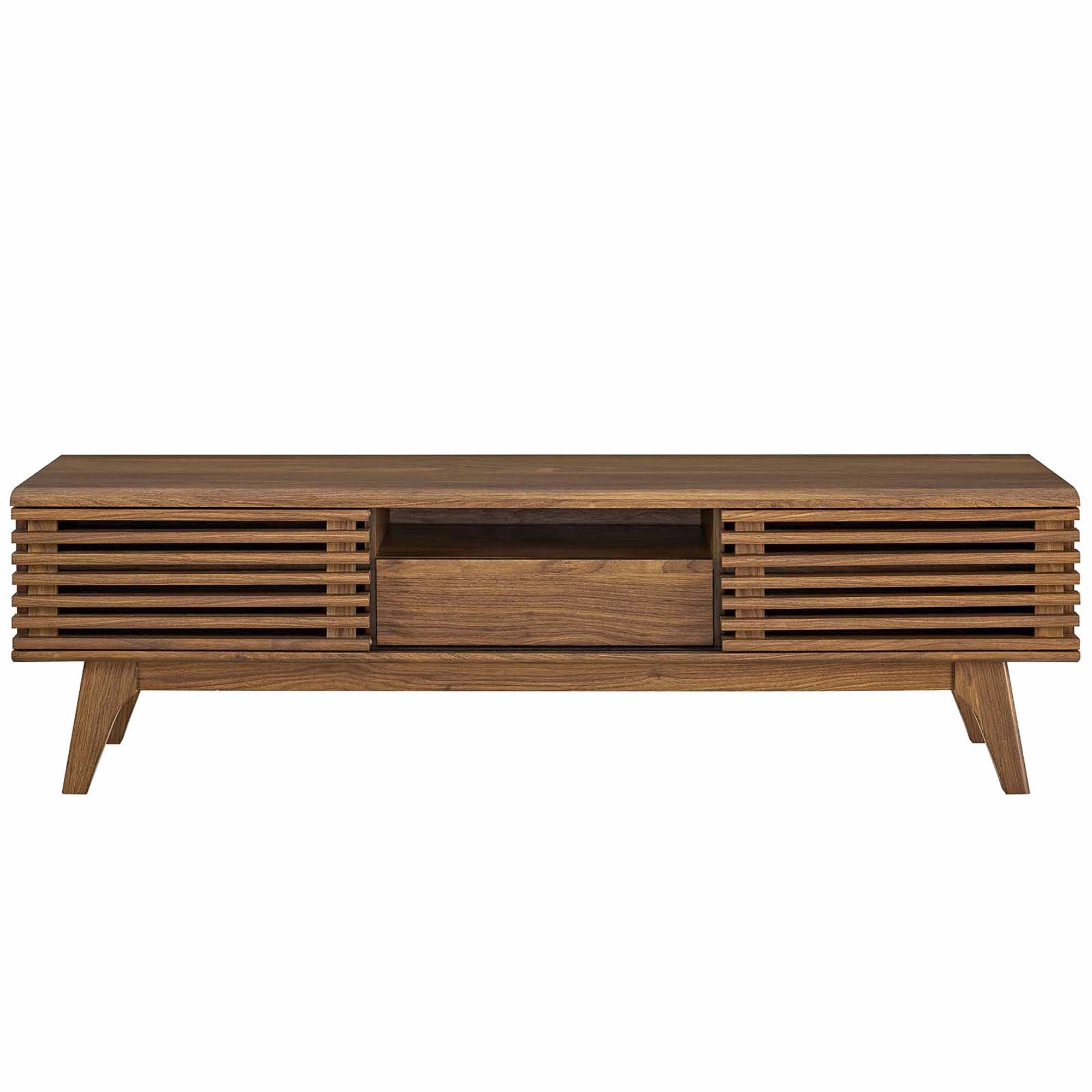 Render 59-Inch Walnut TV Stand Mid-Century Style by Modway