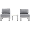 Shore 3 Piece Outdoor Patio Aluminum Sectional Sofa Set by Modway