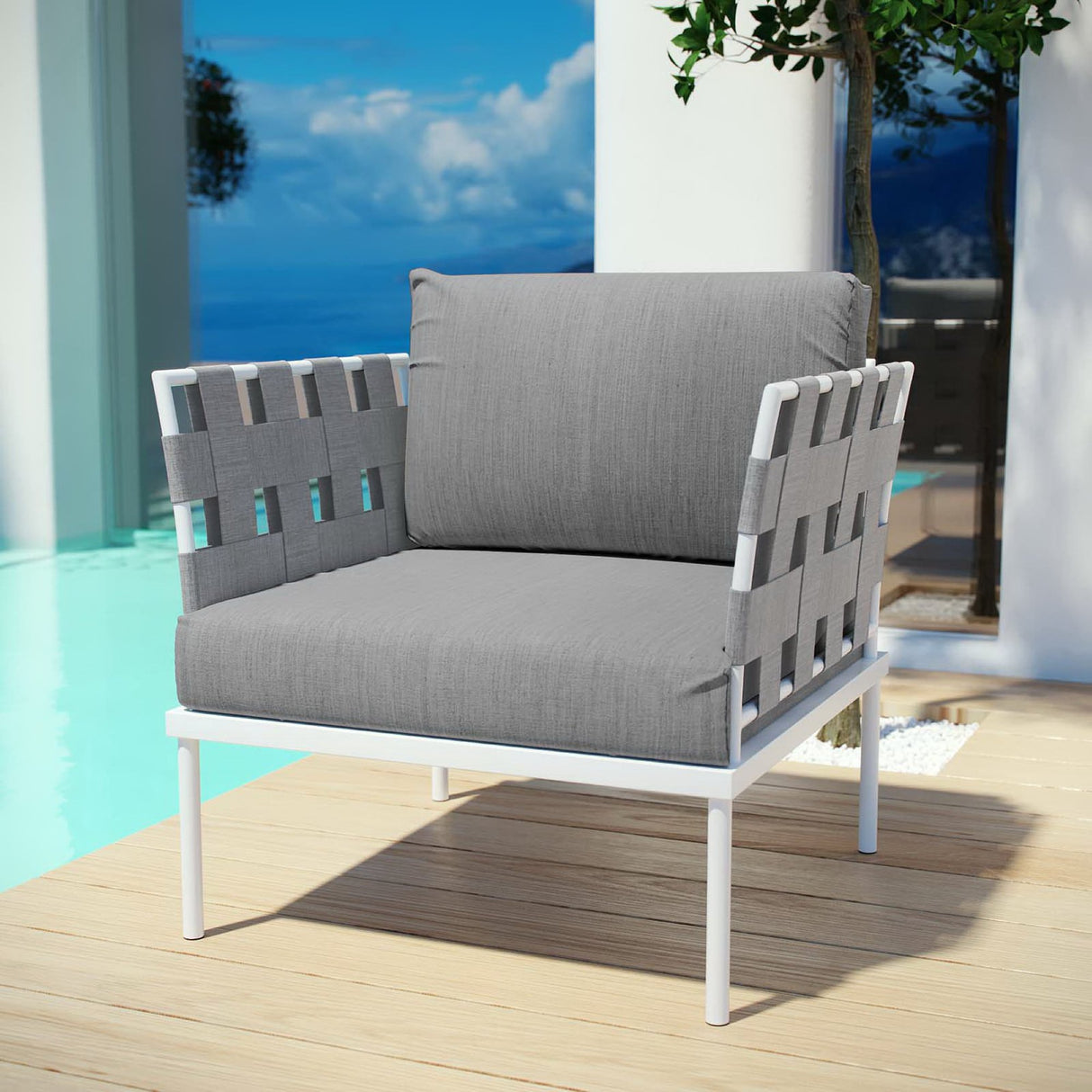 Harmony Outdoor Patio Aluminum Armchair by Modway