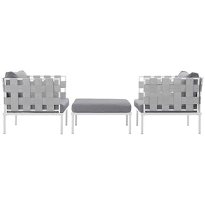 Harmony 3-Piece Outdoor Patio Aluminum Sectional Sofa Set by Modway