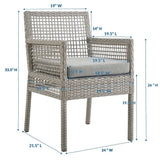 Aura Outdoor Patio Wicker Rattan Dining Armchair by Modway