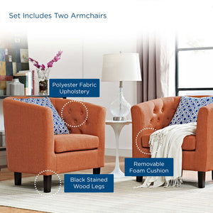 Prospect 2 Piece Upholstered Fabric Armchair Set by Modway