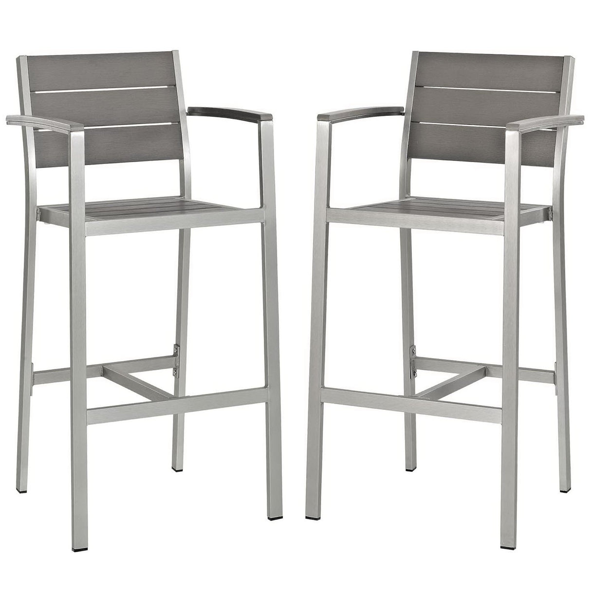 Shore Outdoor Patio Aluminum Bar Stool Set of 2 by Modway
