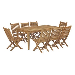 Marina 9 Piece Outdoor Patio Teak Dining Set by Modway