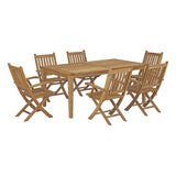 Marina 7 Piece Outdoor Patio Teak Dining Set by Modway