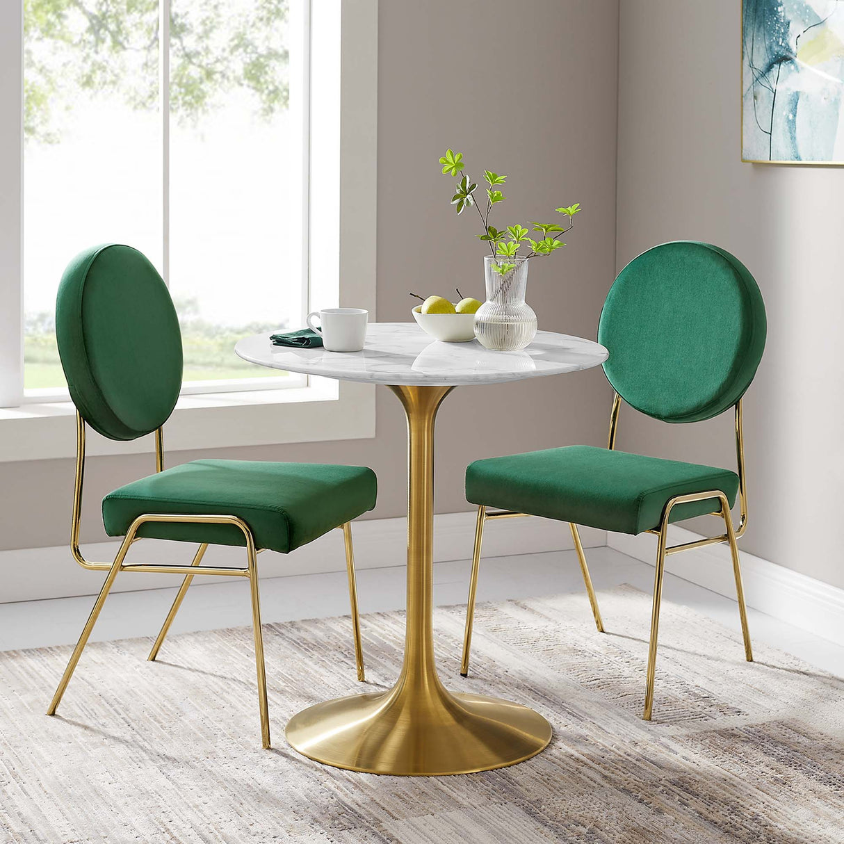 Lippa 28" Round Faux Marble Dining Table by Modway