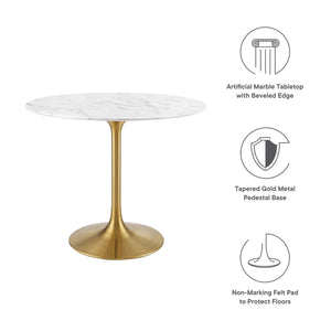 Lippa 36" Round Faux Marble Dining Table by Modway