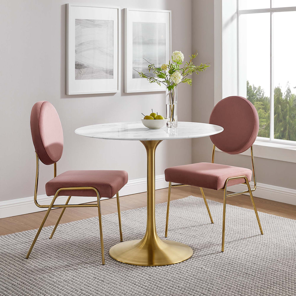 Lippa 36" Round Faux Marble Dining Table by Modway