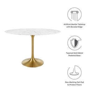 Lippa 48" Oval Faux Marble Dining Table by Modway