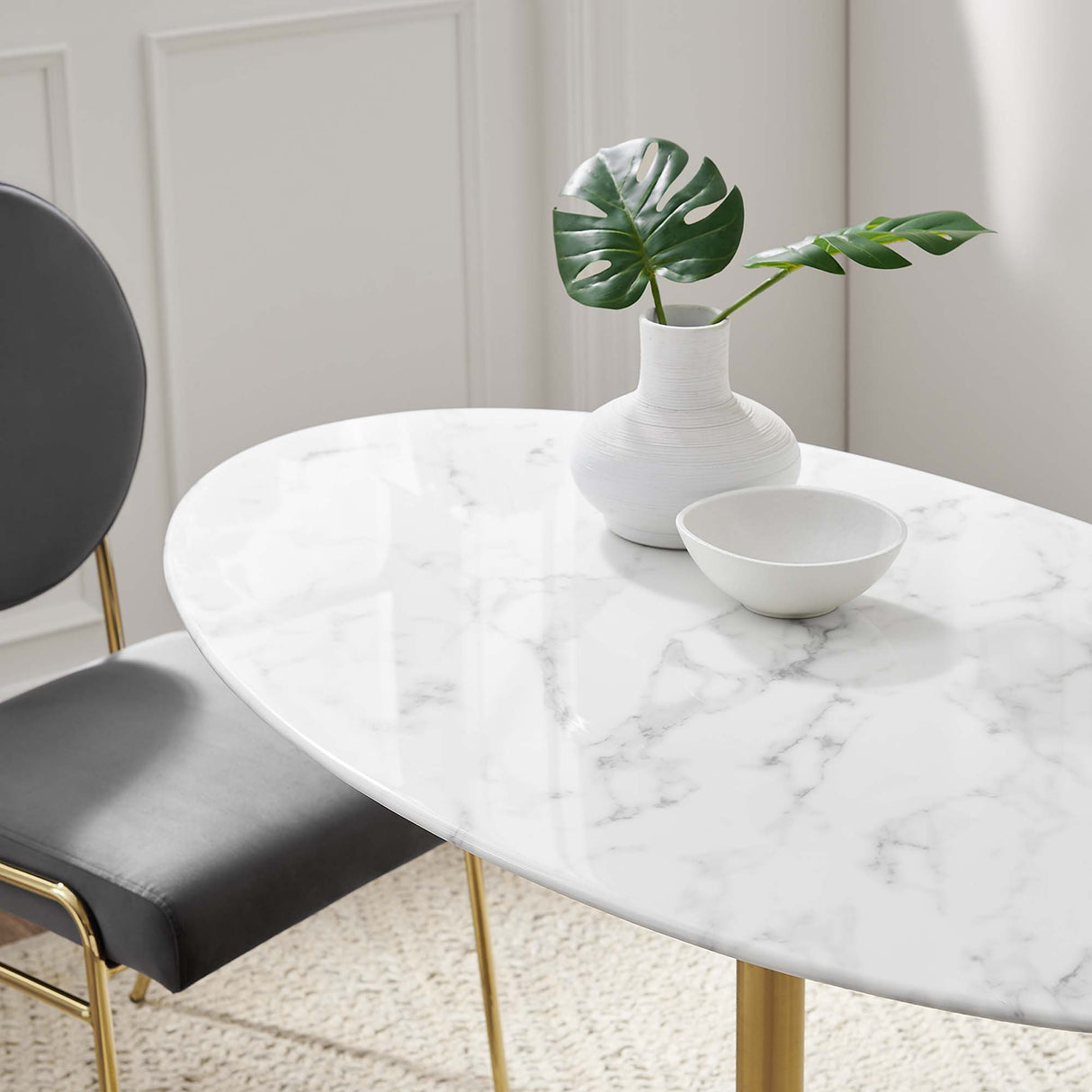 Lippa 48" Oval Faux Marble Dining Table by Modway