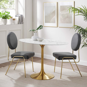 Lippa 48" Oval Faux Marble Dining Table by Modway