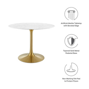 Lippa 40" Round Faux Marble Dining Table by Modway