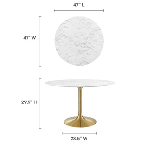 Lippa 48" Round Faux Marble Dining Table by Modway