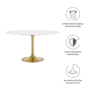 Lippa 54" Round Faux Marble Dining Table by Modway
