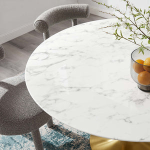 Lippa 54" Round Faux Marble Dining Table by Modway