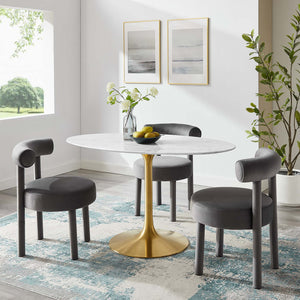 Lippa 54" Oval Faux Marble Dining Table by Modway