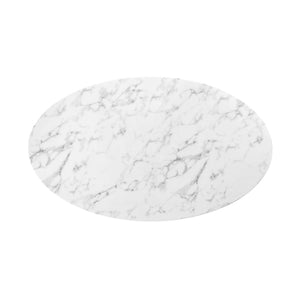 Lippa 60" Oval Faux Marble Dining Table by Modway