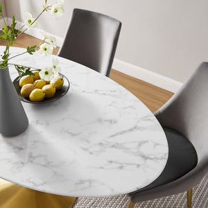 Lippa 60" Oval Faux Marble Dining Table by Modway