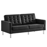 Loft Tufted Vegan Leather Loveseat by Modway