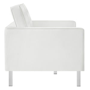 Loft Tufted Vegan Leather Loveseat by Modway