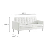 Loft Tufted Vegan Leather Loveseat by Modway