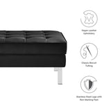 Loft Tufted Vegan Leather Ottoman by Modway