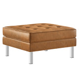 Loft Tufted Vegan Leather Ottoman by Modway