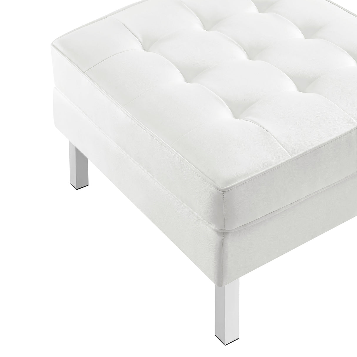 Loft Tufted Vegan Leather Ottoman by Modway