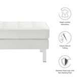 Loft Tufted Vegan Leather Ottoman by Modway