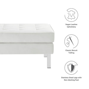Loft Tufted Vegan Leather Ottoman by Modway
