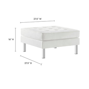 Loft Tufted Vegan Leather Ottoman by Modway