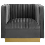 Sanguine Vertical Channel Tufted Accent Performance Velvet Armchair by Modway