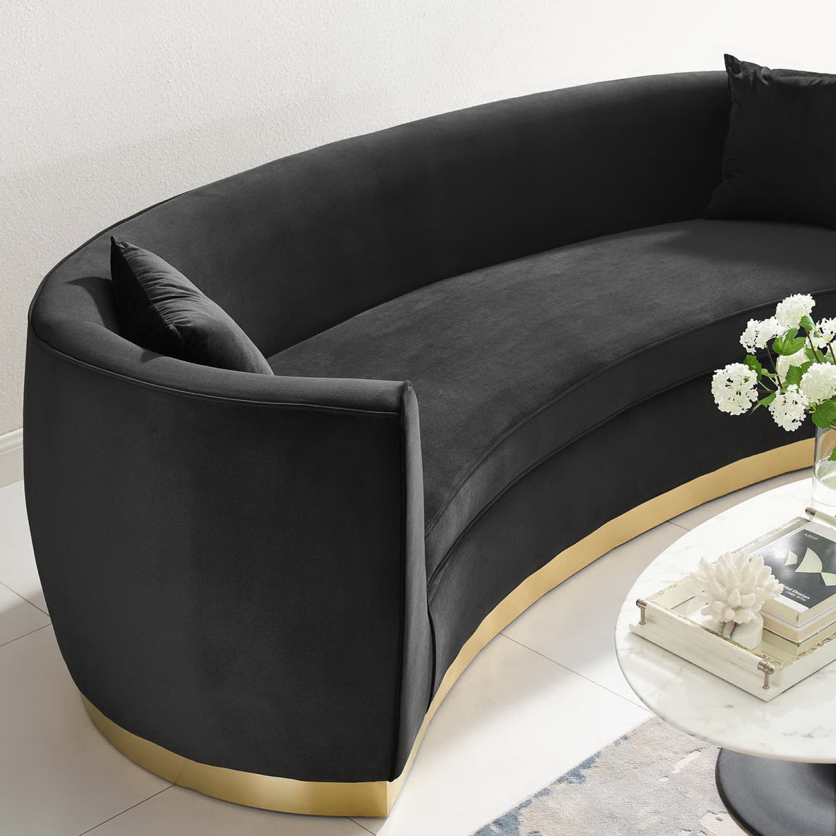 Resolute Curved Performance Velvet Sofa by Modway
