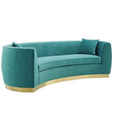 Resolute Curved Performance Velvet Sofa by Modway