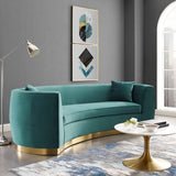 Resolute Curved Performance Velvet Sofa by Modway