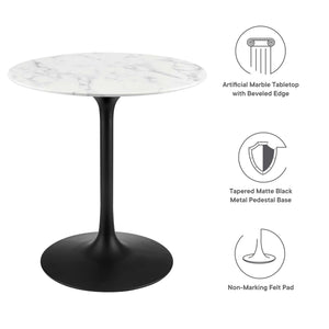 Lippa 28" Round Faux Marble Dining Table by Modway