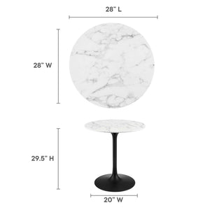 Lippa 28" Round Faux Marble Dining Table by Modway