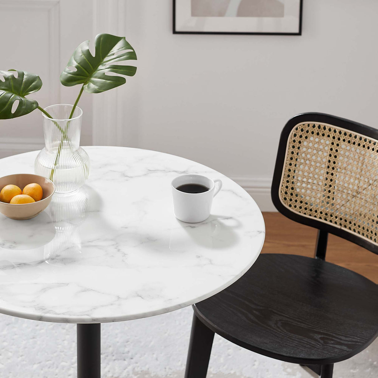 Lippa 28" Round Faux Marble Dining Table by Modway