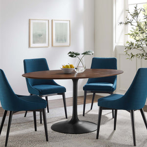 Lippa 60" Oval Walnut Wood Dining Table