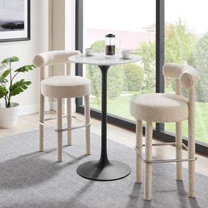 Lippa 28" Round Faux Marble Bar Table by Modway