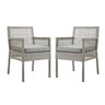 Aura Outdoor Patio Wicker Rattan Dining Armchair Set of 2
