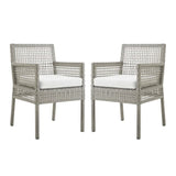 Aura Outdoor Patio Wicker Rattan Dining Armchair Set of 2